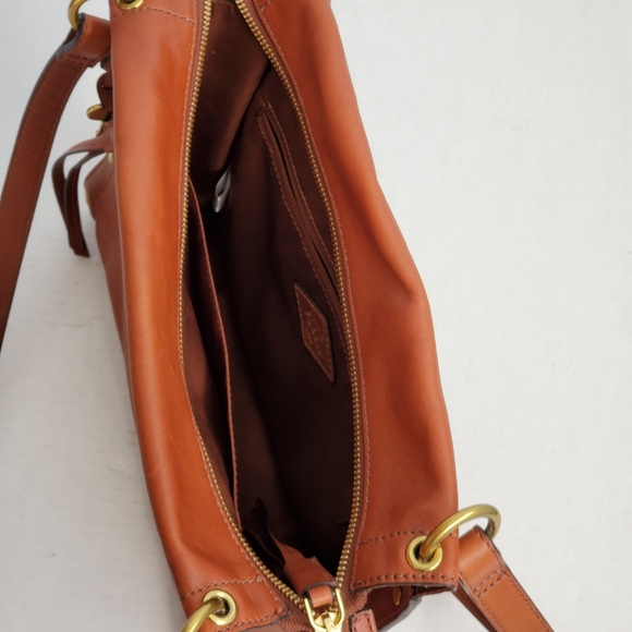 Fossil Allie Brown Leather Satchel Shoulder Bag Handbag ZB7896213 $198 - Picture 12 of 16